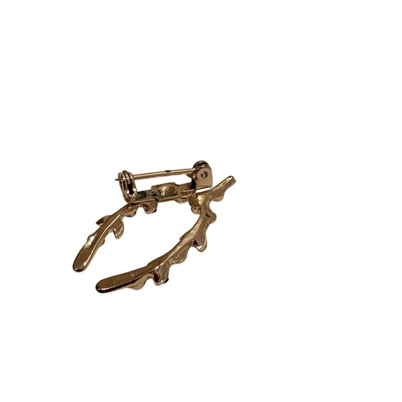Unbranded Vintage Rhinestone Brooch Pin Wish Bone - Picture 4 of 5